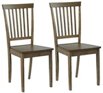 Set Of 2 Slat Back Dining Chairs Kitchen Farmhouse Wood Seat Walnut Color Brown New. Price: $69.65.