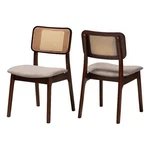 Baxton Studio Dannon Grey Fabric And Walnut Brown Wood 2-PIECE Dining Chair Set New. Price: $256.96.