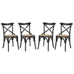 Modway Gear 18.5" Elm Wood Rattan Dining Side Chair Black (set Of 4) New. Price: $636.99.