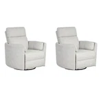 Pemberly Row Set Of 2 Fabric Power Swivel Glider Recliner Fossil Finish New. Price: $1699.00.