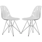 Leisuremod Cresco Modern Eiffel Base Dining Side Chair Clear Set Of 2 New. Price: $188.99.