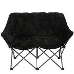 Mainstays Loveseat Chair Double Saucer With Plush Faux Fur Upholstery, Black, Open. Price: $68.00.