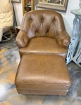 Baker Furniture Leather Chair With Ottoman Used. Price: $1899.99.