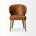Mercana Niles Brown Faux Leather Seat W/ Wooden Legs Wingback Dining Chair New. Price: $649.99.