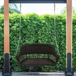 Jeco Resin Wicker Traditional Hanging Porch Swing Espresso New. Price: $297.37.