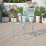Flash Commercial Grade Blue Steel Patio Arm Chair/square Back CO-2-SKY-GG New. Price: $89.99.