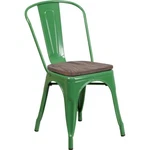 Flash Furniture Green Metal Stackable Chair With Wood Seat CH-31230-GN-WD-GG New. Price: $139.99.