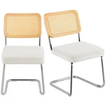 Rattan Dining Chairs Set Of 2, Mid Century Modern Chair, Upholstered Velv New. Price: $217.74.