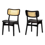 Baxton Studio Tafari Dark Brown Wood And Rattan 2-PIECE Dining Chair Set New. Price: $197.82.