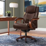 Pemberly Upholstered Faux Leather Executive Office Chair In Chestnut Brown New. Price: $575.37.
