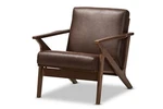 Baxton Studio Bianca Mid Century Modern Distressed Faux Leather Lounge Chair New. Price: $324.73.