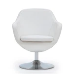 Manhattan Comfort Caisson Faux Leather Swivel Accent Chair In White New. Price: $403.29.