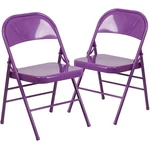 Flash Furniture Metal Folding Chairs, Impulsive Purple (pack Of 2) New. Price: $104.03.
