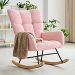 Nursery Rocking Chair Teddy Upholstered Padded Glider Rocker Pink Dumos Comfy New. Price: $129.99.