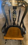 Ethan Allen Homestead Rocker Rocking Chair Black Painted Solid Wood Vintage Used. Price: $300.00.