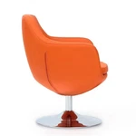 Manhattan Comfort Caisson Faux Leather Swivel Accent Chair In Orange New. Price: $403.00.