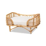 Bali & Pari Malino Modern Bohemian Natural Brown Rattan Pet Bed With Cushion New. Price: $148.24.