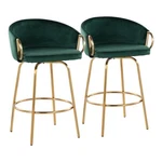 Lumisource 26" Counter Stool, Set Of 2, Gold/green B26-CLAIRE2AUVGN2 New. Price: $360.00.