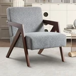 Canmov Soft Linen Fabric Accent Chair,upholstered Reading Armchair For Apartment New. Price: $98.99.