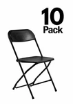 Black Folding (steel-poly Chair) Set Of 10 By Chivari New. Price: $189.50.