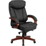 Flash High Back Black Office Chair, Mahogany Wood Base BT-90171H-S-GG New. Price: $514.99.