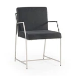 Pemberly Row Polished Stainless Steel Dining Chair Dark Gray New. Price: $551.98.