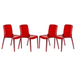 Leisuremod Murray Mid-century Modern Dining Side Chair Red Set Of 4 New. Price: $480.43.