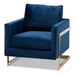 Baxton Studio Matteo Velvet Fabric With Gold Finish Accent Chair Royal Blue New. Price: $353.22.