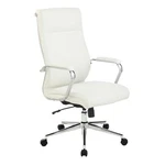 High Back Manager's Chair With Dillon Snow White Fabric And Chrome Base New. Price: $338.99.