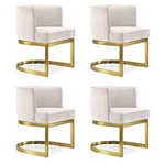 Pemberly Row Contemporary Set Of 4 Cream Velvet Dining Chairs New. Price: $1148.74.