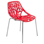 Leisuremod Modern Asbury Dining Side Chair With Chromed Legs Red New. Price: $86.37.