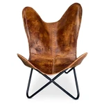 Shy Brown Vintage Leather Arm Folding Chair/genuine Antique Butte... New. Price: $155.52.