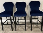 At Home 3 Contemporary Soft Velvet Bar Stools Navy Pick Up Clifton Nj Used. Price: $150.00.