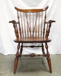 Nichols & Stone Solid Wood Windsor Brace Back Captain's Armchair Used. Price: $105.01.