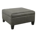 Homepop Transitional Faux Leather Storage Ottoman Gray Finish New. Price: $212.06.