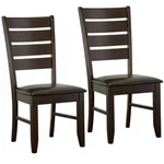 Coaster Furniture Dining Chairs Cappuccino W/ Black Cushions - Pair New. Price: $98.17.