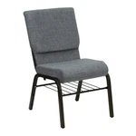 Flash Hercules 18.5"W Gray Fabric Church Chair W/4.25" Thick Seat, Book Rack New. Price: $114.99.