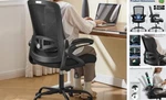 Ergonomic Office Chair, Desk With Adjustable Lumbar Support, Black New. Price: $190.25.