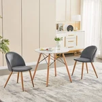 Homy Casa 33IN Grey Terry Fabric Dining Chairs Set Modern Upholstered Metal Legs New. Price: $139.00.