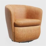 Maklaine Vintage Caramel Genuine Italian Leather Swivel Club Chair New. Price: $580.99.