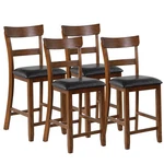 Costway Set Of 4 Barstools Counter Height Chairs W/leather Seat&rubber Wood Legs New. Price: $309.99.