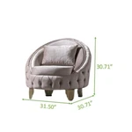 Pemberly Row Tufted Upholstery Chair Finished With Velvet Fabric Taupe New. Price: $947.01.