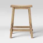 Threshold Backless Saddle Counter Stool Bar Distressed Wood 23.81" Natural New. Price: $43.99.