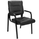 Leather Guest Chair With Padded Arm Rest For Reception Meeting Conference Black New. Price: $57.58.