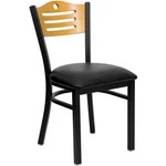 Flash Furniture Hercules Black Slat Back Metal Dining Chair Natural New. Price: $114.99.