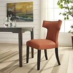 Modway Curve Upholstered Fabric Dining Chair With Nailhead Trim Orange New. Price: $136.23.