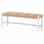 Bali & Pari Prita Woven Paper Loom Bench With Mahogany Wood Frame White New. Price: $149.00.