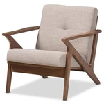 Bowery Hill Tufted Accent Arm Chair In Gray And Walnut Brown New. Price: $276.92.