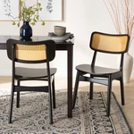 Baxton Studio 2PC Tafari Wood Rattan Dining Chair Set Dark Brown/light New. Price: $144.99.