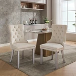Set Of 2 Tufted Velvet Upholstered Dining Chairs With Solid Wood Frame & Legs New. Price: $199.99.